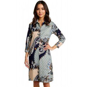 LuLaRoe Women's Paisley Print Long Sleeve Classic Ellie Shirt Dress Size Medium‎